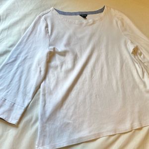 Classic White Long Sleeve Shirt Blue Lining